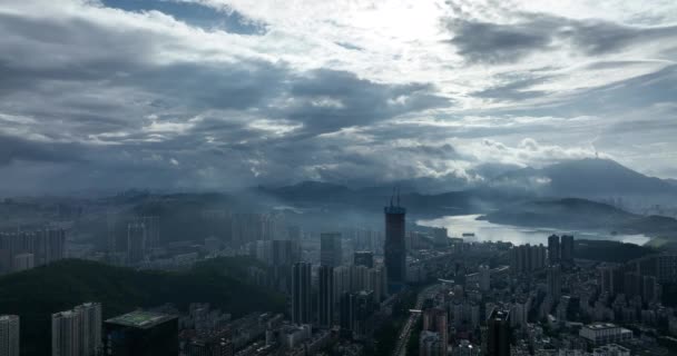 Luftaufnahme Der Modernen Stadtgebäude Und Wolkenkratzer — Stockvideo