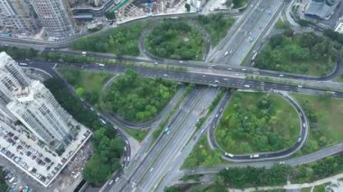 Şenzen şehrinde yolları olan modern şehir binaları, Çin