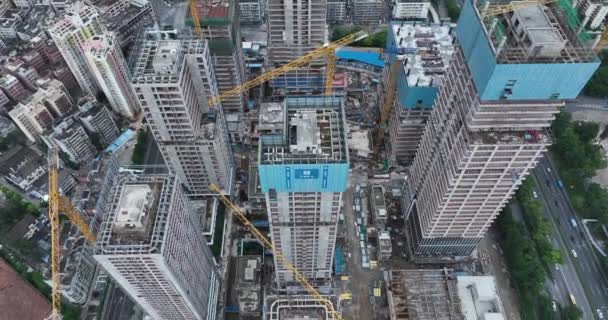 Vista Aérea Canteiro Obras Shenzhen China — Vídeo de Stock