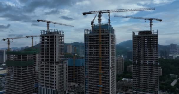 Luftaufnahme Einer Baustelle Shenzhen China — Stockvideo