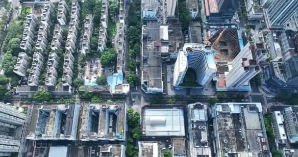 Vista Aérea Dos Edifícios Modernos Cidade Arranha Céus — Vídeo de Stock