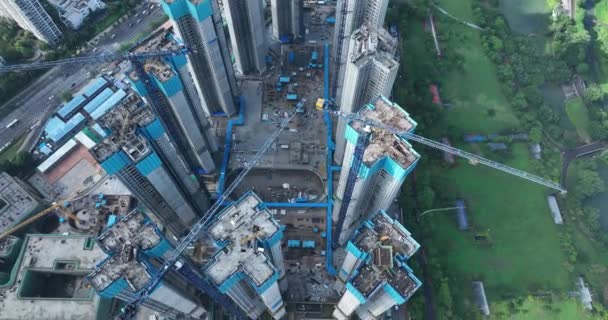 Vista Aérea Del Sitio Construcción Shenzhen China — Vídeos de Stock