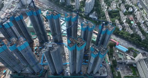 Aerial View Construction Site Shenzhen China — ストック動画