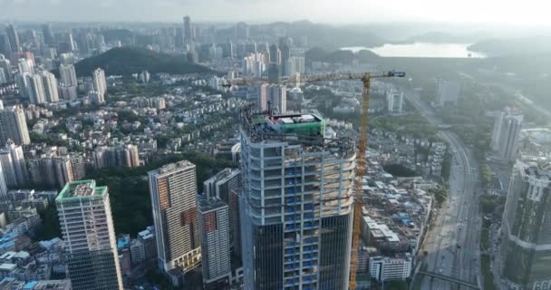 Vista Aérea Canteiro Obras Shenzhen China — Vídeo de Stock