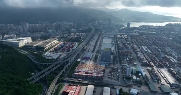 Widok Lotu Ptaka Terminal Kontenerowy Shenzhen Chiny — Wideo stockowe