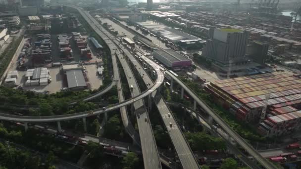 Letecký Pohled Yantian Kontejnerový Terminál Městě Shenzhen Čína — Stock video