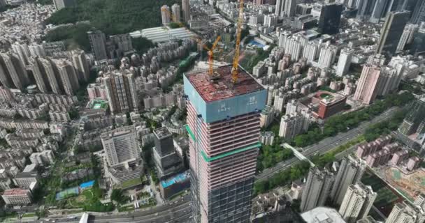 Drone Vista Moderna Cidade Asiática — Vídeo de Stock