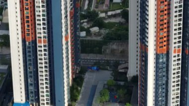 Modern Asya şehrinin insansız hava aracı görüntüsü