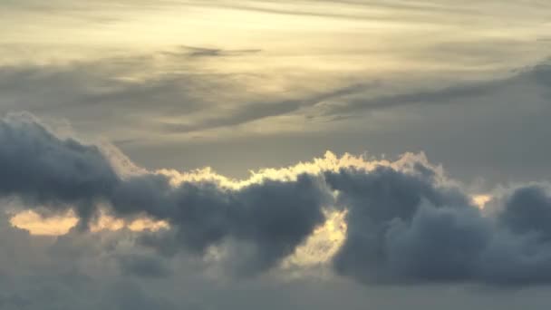 Beautiful Sunset Sky Fluffy Clouds — Video