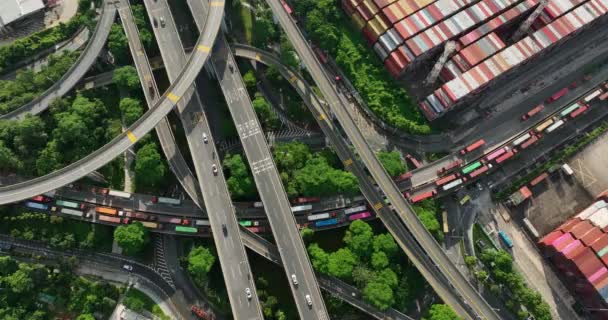Вигляд Повітря Янтянський Контейнерний Термінал Місті Шеньчжень Китай — стокове відео