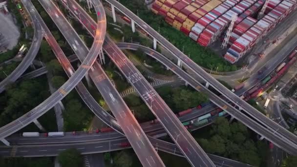 Aerial View City Roads — Video