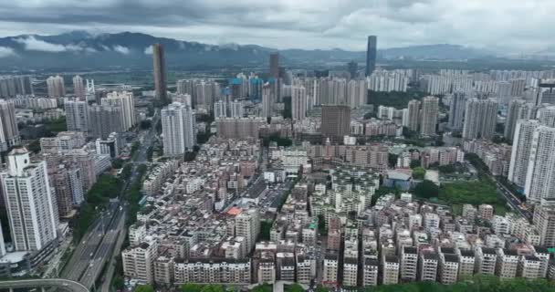 Vista Aérea Del Paisaje Ciudad Shenzhen China — Vídeos de Stock