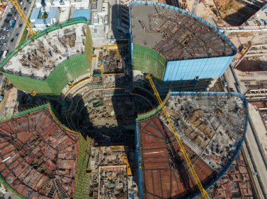 Shenzhen şehrindeki inşaat alanının havadan görünüşü, Çin