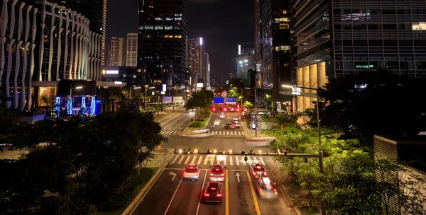 Traffic City Road Downtown Shenzhen City China — Fotografia de Stock