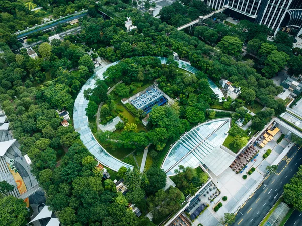 Aerial View Beautiful Park Shenzhen City China — Foto Stock