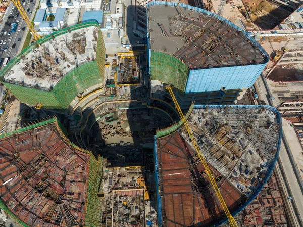 Shenzhen şehrindeki inşaat alanının havadan görünüşü, Çin