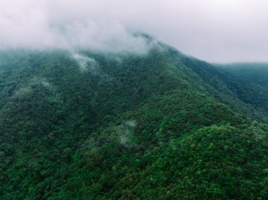 Aerial view of beautiful tropical forest mountain landscape
