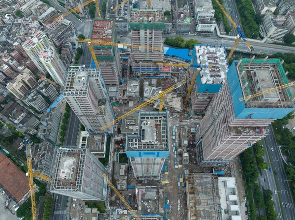 Vista Aérea Del Sitio Construcción Ciudad Shenzhen China — Foto de Stock