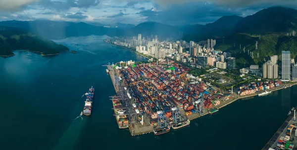 Aerial view of Yantian international container terminal in Shenzhen city, China