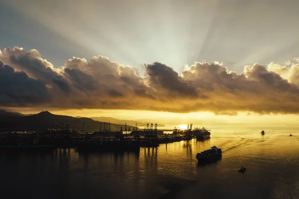 Shenzhen Şehrindeki Yantian Limanının Havadan Görüntüsü Çin — Stok fotoğraf