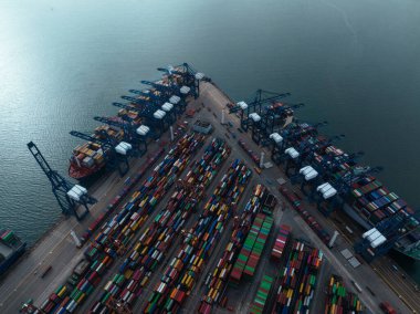 Aerial view of yantian container terminal,China