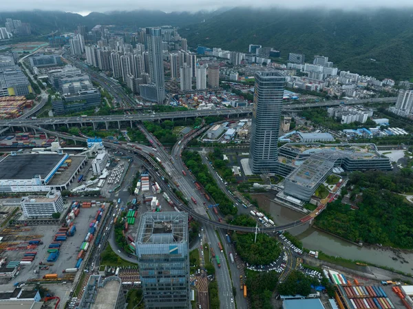 Vista Aérea Porto Yantian Cidade Shenzhen China — Fotografia de Stock