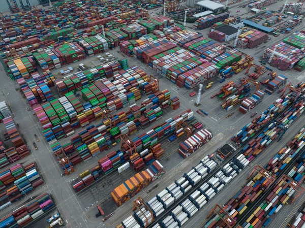 Shenzhen Şehrindeki Yantian Limanının Havadan Görüntüsü Çin — Stok fotoğraf