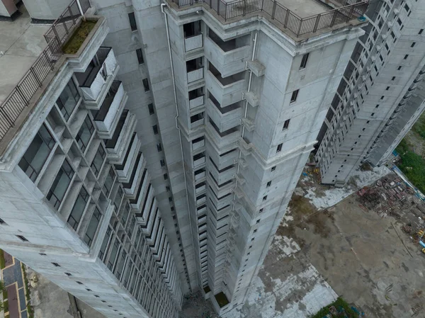 Çin 'deki çok katlı apartman inşaatının havadan görüntüsü