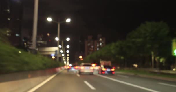 Car Driving City Road Night — Vídeo de Stock
