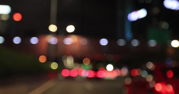 Car Driving City Road Night — Vídeo de Stock
