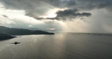 Aerial view of sea in Shenzhen city, China