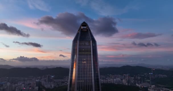 Vue Aérienne Paysage Dans Ville Shenzhen Chine — Video