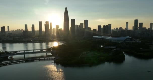Letecký Pohled Krajinu Městě Shenzhen Čína — Stock video