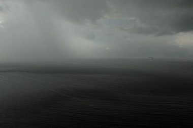 Aerial view of sea freight ship sailing in Shenzhen city, China