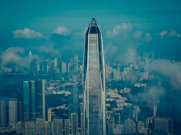 Aerial View Downtown Landscape Shenzhen City China — Stock Photo, Image