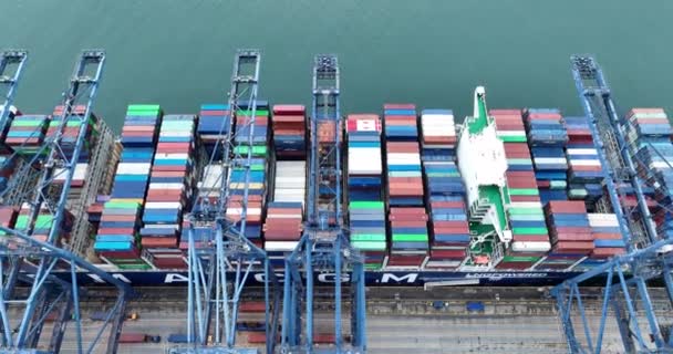 Flygfoto Över Yantian Containerterminal Shenzhen Stad Kina — Stockvideo