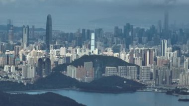 Shenzhen şehrinin gökyüzü manzarası, Çin