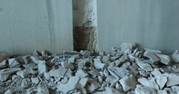 Uszkodzona Kamienna Ściana Budynku — Wideo stockowe