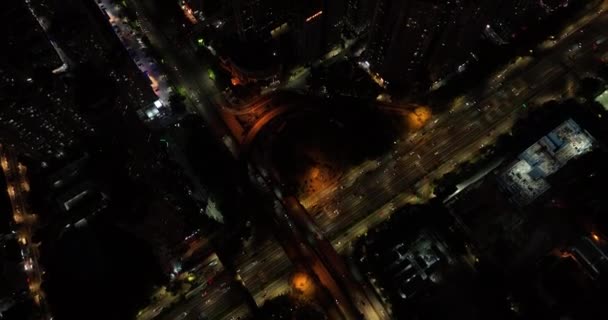 Vue Aérienne Nuit Paysage Dans Ville Shenzhen Chine — Video