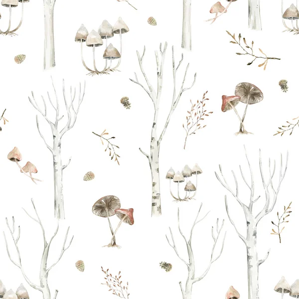 Woodland seamless pattern for fabric, Watercolor forest animals seamless digital paper, Cute animals repeat pattern for nursery decor, textile, wrapping paper