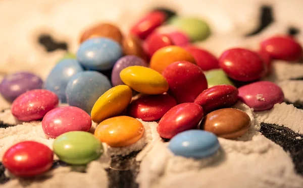 Close Colorful Chocolate Balls Candies — Stock Photo, Image