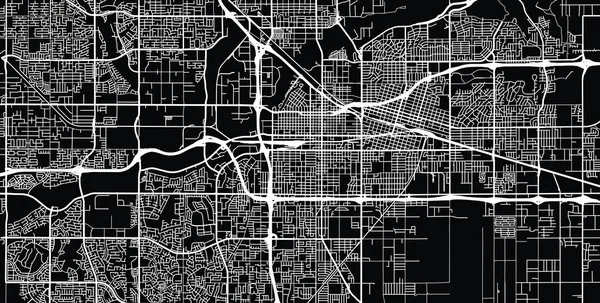 Mapa urbano de Bakersfield, California, Estados Unidos de América — Vector de stock