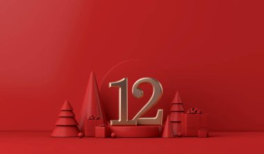 Noel 'in 12 günü. 12. gün festivali. 3d Hazırlama