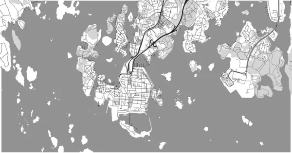 Stadskarta över Karlskrona, Sverige, Europa — Stock vektor