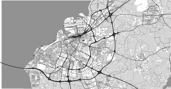 Mapa da cidade de vetores urbanos de Malmo, Suécia, Europa — Vetor de Stock