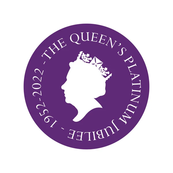 The Queens Platinum Jubilee celebration background with side profile of Queen Elizabeth — Stock Vector