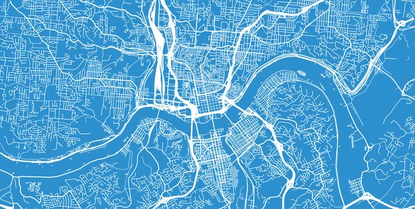 アメリカ合衆国オハイオ州シンシナティの都市ベクトル都市地図 — ストックベクタ