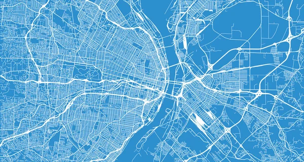 Mapa da cidade vetorial urbana de St Louis, Califórnia, Estados Unidos da América — Vetor de Stock