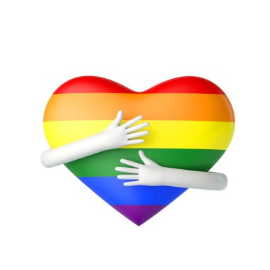 Eşcinsel gururu kollarıyla sarılıyor. 3B Hazırlama