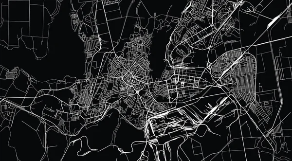 乌克兰Kryvyi Rih的城市矢量城市地图，欧洲 — 图库矢量图片